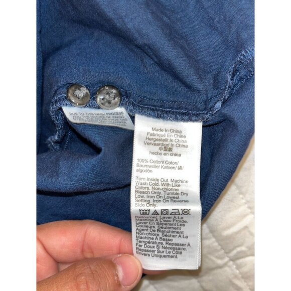 NWT J. Crew Navy Button-Down Tunic Lightweight Cotton Women's Shirt Dress Size L - Picture 10 of 10